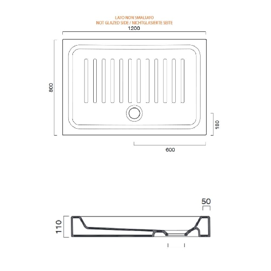 Piatto doccia 120x80 cm Catalano 18012000 -2