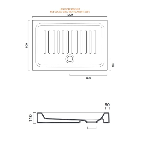 Piatto doccia 120x80 cm Catalano 18012000 -2