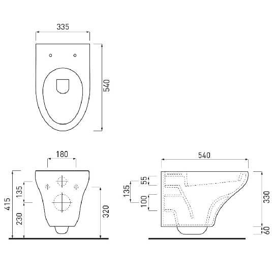 Wc sospeso 54x34 cm Pop Cielo -3
