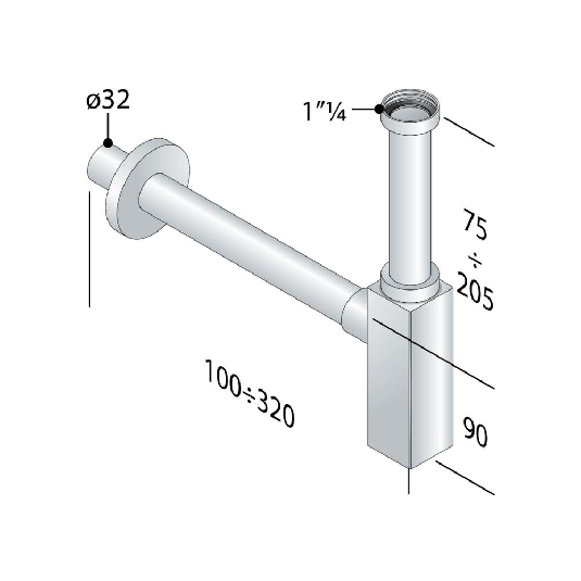 Sifone d'arredo 1"-1/4 Quasar Omp Tea -2
