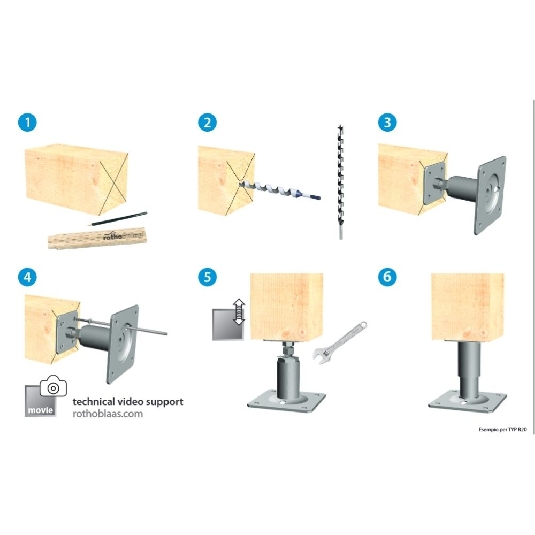 Portapilastro regolabile 80x80 mm Holz Technic Rothoblaas -2