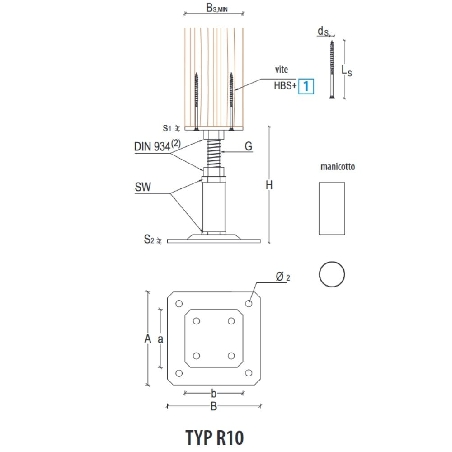 Portapilastro regolabile 80x80 mm Holz Technic Rothoblaas -4