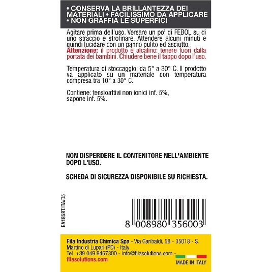 Lucidante per metalli 200 ml Febol Fila -2