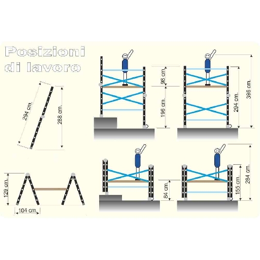 Mini ponteggio 160x66x294h alluminio  ALUMIX Alumix Frigerio  -2