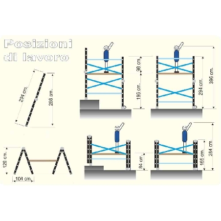 Mini ponteggio 160x66x294h alluminio  ALUMIX Alumix Frigerio  -2