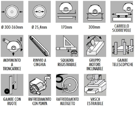 Machine à scier avec moteur et chariot 218A SA80 Raimondi -2