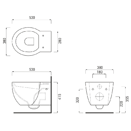 Wc sospeso 53x38 cm Easy Bath Evo Cielo -3
