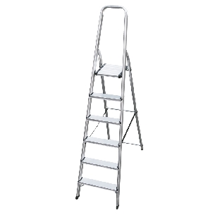 Scala casalinga in alluminio con piattaforma Frigerio 6024N -0