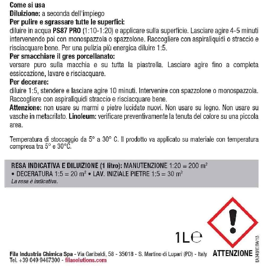 Detergente per pulire professionale PS87 Pro Fila -3
