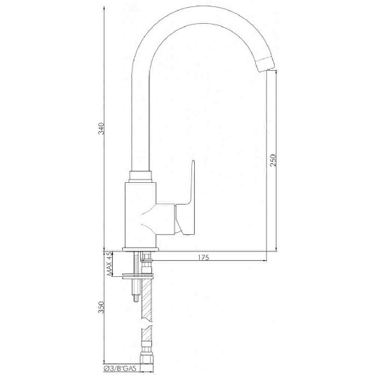 Miscelatore per lavello orientabile K121CR Khuga Gaboli Luigi -2