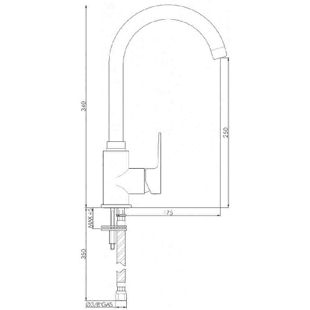 Miscelatore per lavello orientabile K121CR Khuga Gaboli Luigi -2