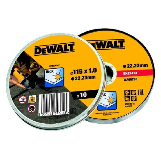 DEWALT Confezione 10 dischi taglio acciaio inox da 115 x 1 mm modello DT3506-QZ DEWALT 