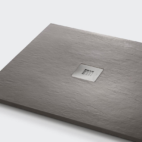 Piatto doccia effetto pietra 100x80 cm Agha bianco Stone -3