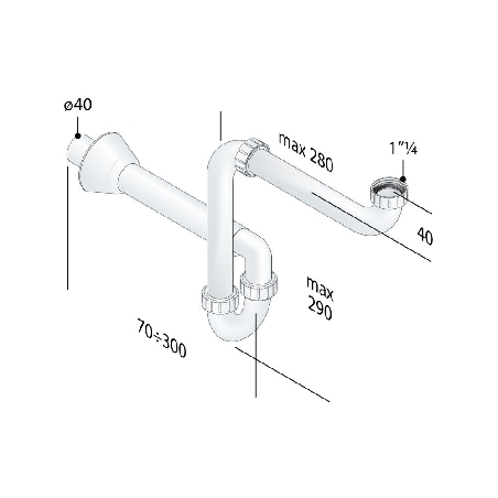 Sifone salva spazio bianco OMP Tea 2126.054.6 -2