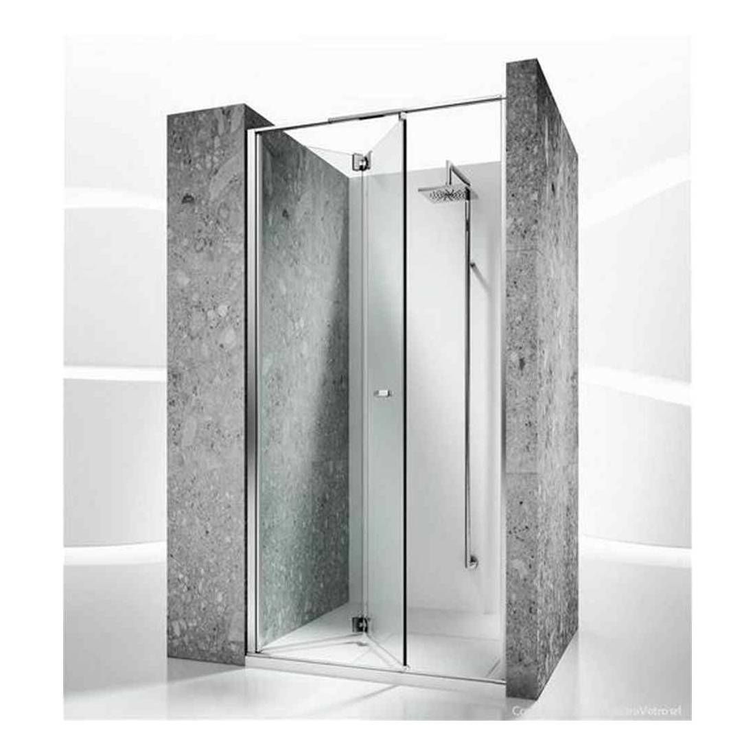 Porta doccia per nicchia a due ante battenti cm 105 in cristallo temperato  trasparente 6 mm