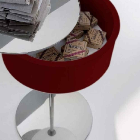 Tavolino porta oggetti con specchio rosso One-Two Arlex -0