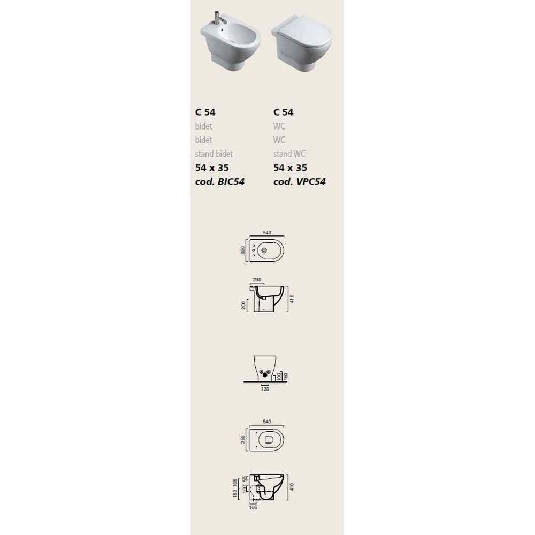 Bidet a pavimento 54x35 cm Catalano C54 -2