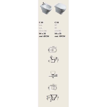 Bidet a pavimento 54x35 cm Catalano C54 -2