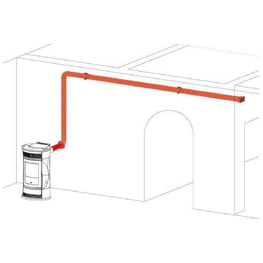 Kit canalizzazione aria calda per stufa a pellet 772840 Kit 11BIS Edilkamin -0