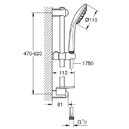 Colonna doccia 60cm Grohe 27230001 Euphoria 110 -4