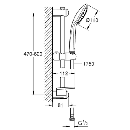 Colonna doccia 60cm Grohe 27230001 Euphoria 110 -4