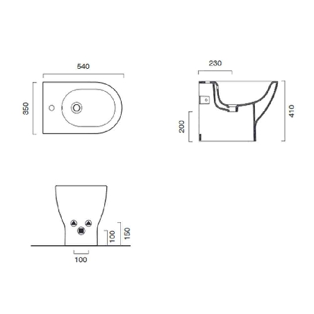 Bidet a pavimento 54x35 cm Sfera54 Catalano -3
