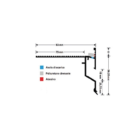 Profilo per balconi 12.5mm Proterrace Drain Drip -3