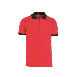 Polo rouge à manches courtes avec zip INN-DOHA 22DUC5 Ducati Workwear -0