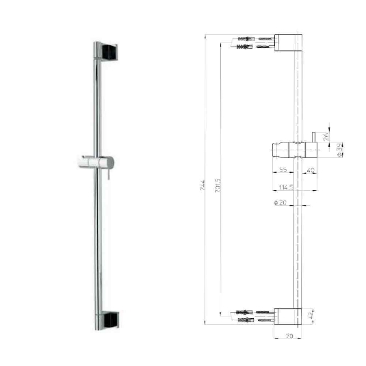 Colonna doccia con portasapone Bossini Mixa/3 D54025 -2