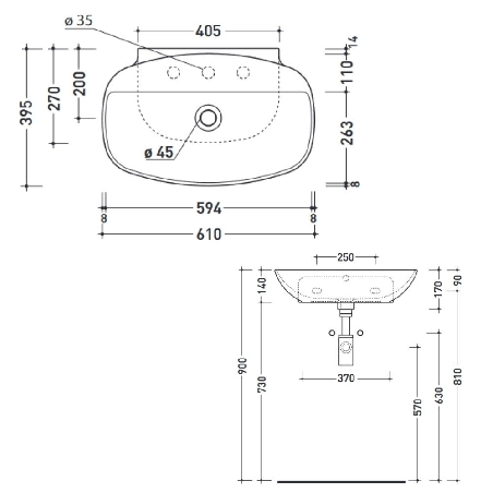 Lavabo da bagno 75x45 cm Flaminia Nudaslim 75 -3