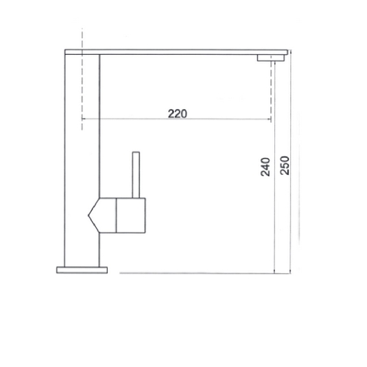 Miscelatore lavello cromato a canna ultrapiatta SA71 Keller Taps -2