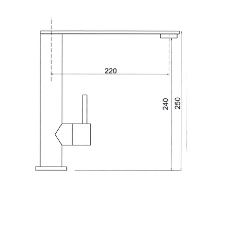 Miscelatore lavello cromato a canna ultrapiatta SA71 Keller Taps -2