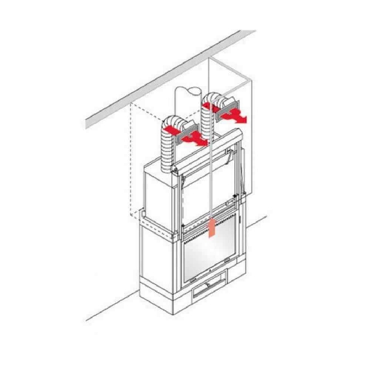 Kit canalizzazione 2/BIS 112350 aria calda focolare a legna Italiana Camini -0