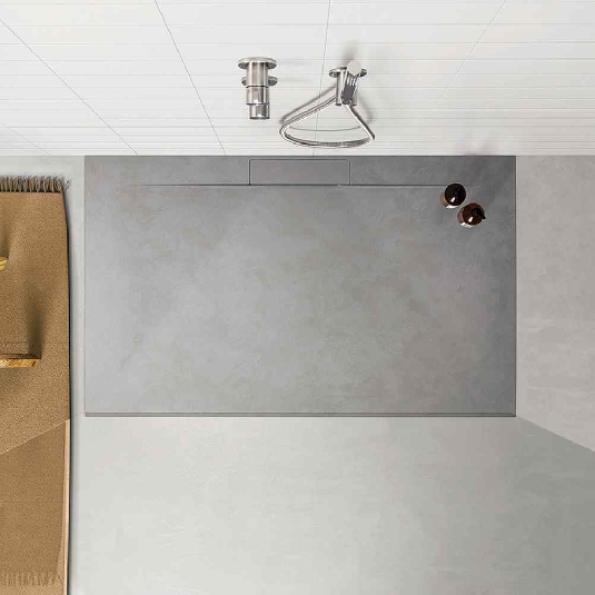 Piatto doccia 140x80 cm Agha creta effetto pietra Step -3