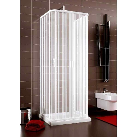 Box doccia tre lati 70x120x70cm apertura centrale Praga PVC -1