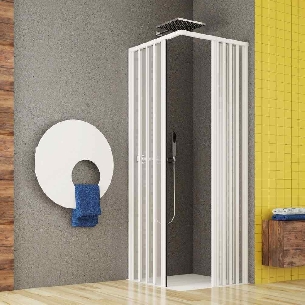 Box doccia 70x80 cm a due lati a pavimento Madrid PVC -0