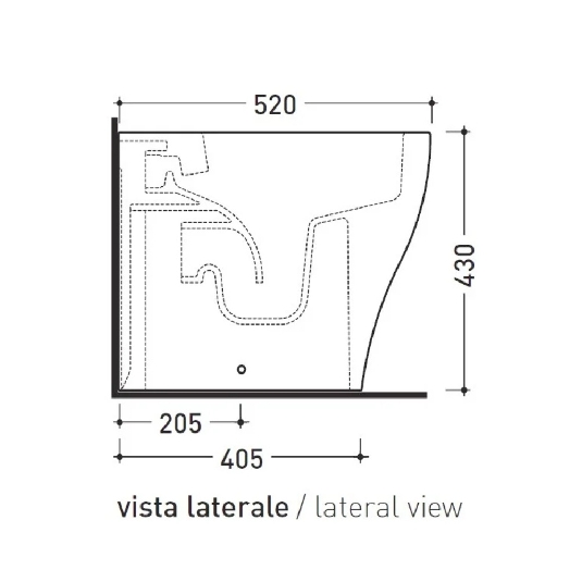 Wc a pavimento Flaminia 52x36 cm bianco App Plus AP117RG -3