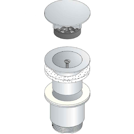 Piletta in ottone cromato per lavabo e bidet Navarro OMP -2