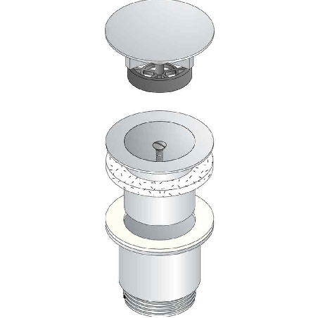 Piletta in ottone cromato per lavabo e bidet Navarro OMP -2