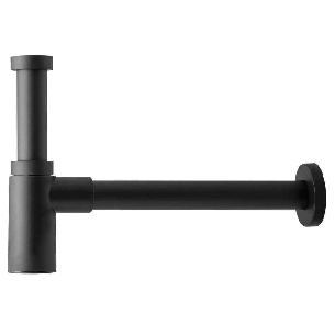 Sifone lavabo Mao Mao in ottone cromato Nero OMP -0