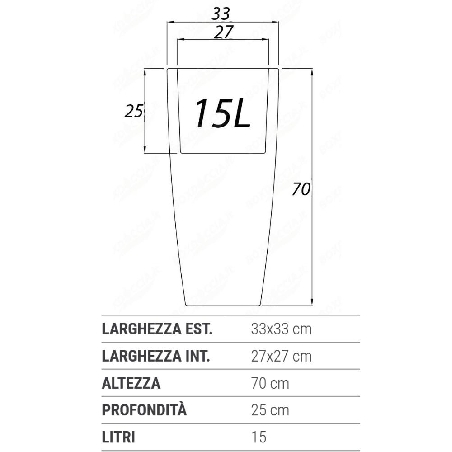 Portavaso in polietilene alto 70h cm Stilo Square Monacis -21