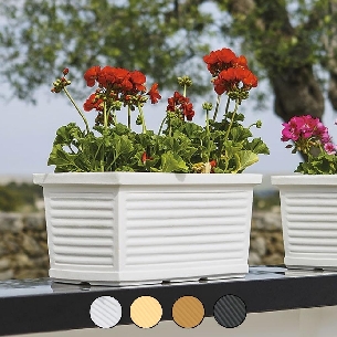 Balconiera 40x22cm in polietilene millerighe Rome Monacis -0