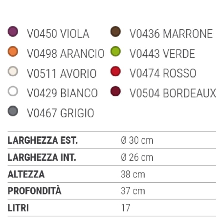Vaso piante colorato in polietilene 38cm Adone Round Monacis -21