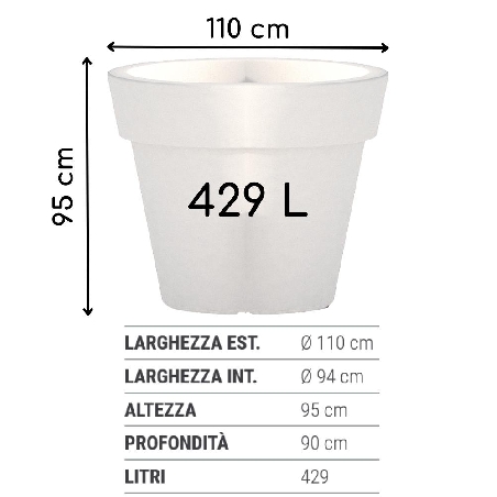 Vaso d'arredo Gemma 110 cm Monacis -14