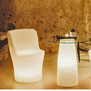 Tavolino LED multicolor a batteria Break Top Bright Monacis -0