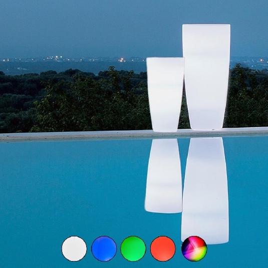 Vaso da esterno 70cm LED Stilo Round Bright Monacis -8