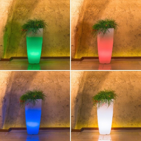 Vaso da esterno 70cm LED Stilo Round Bright Monacis -9