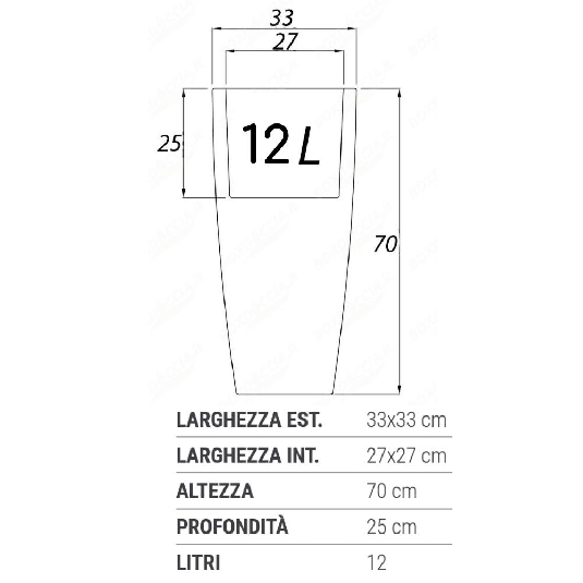Vaso da giardino a LED Stilo Square Bright Monacis -3
