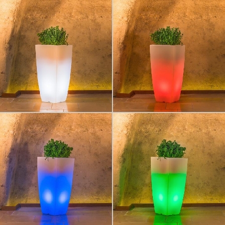 Vaso da giardino a LED Stilo Square Bright Monacis -2