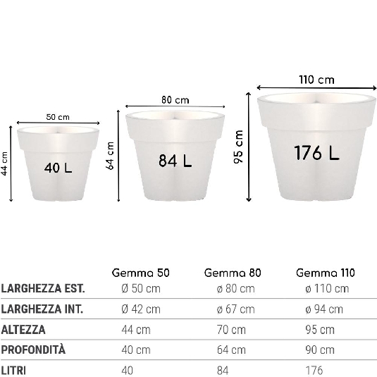 Vaso Luminoso Gemma Bright Monacis - Polietilene Made in Italy -19